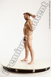 Nude Man White Standing poses - ALL Average Short Brown Standing poses - simple Realistic